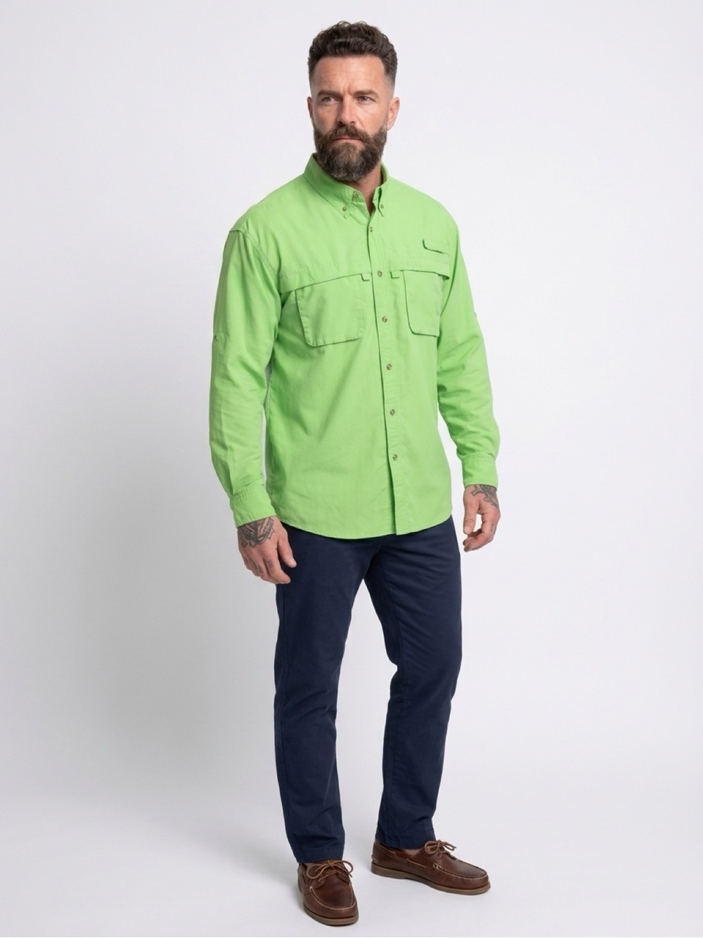 L.L. Bean Tropicwear Green Shirt Men's XL Short Sleeve Vented Fishing Outdoor
